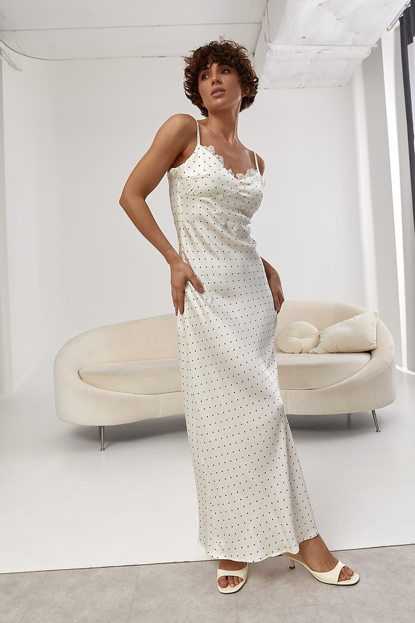 длинное шелковое платье