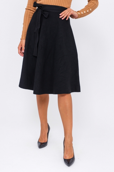 Фото 7 модели 1109 Теплая юбка с пояском LUREX - черная