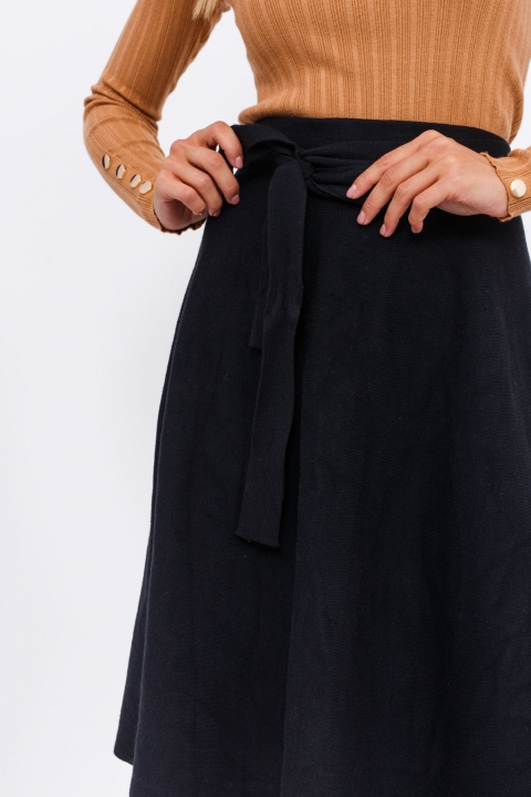 Фото 9 модели 1109 Теплая юбка с пояском LUREX - чорний