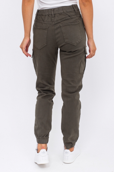 Фото 3 модели 7001-3 Стильные джинсы карго Re-Dress - коричнево-зелені
