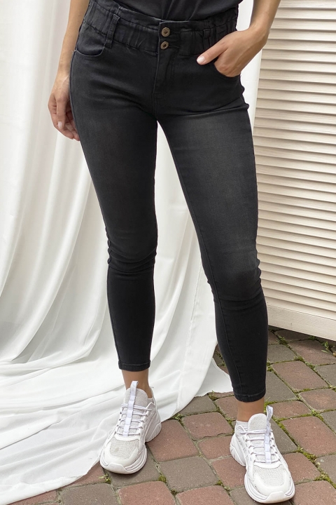 Фото 1 модели 2237 Узкие джинсы на широкой резинке Re-Dress - чорні