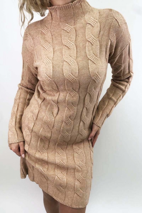 Теплое трикотажное платье с косами - 9166 - купить в Украине | Интернет магазин LUREX