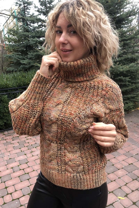 Теплый меланжевый свитер оверсайз - 339 - купить в Украине | Интернет магазин LUREX