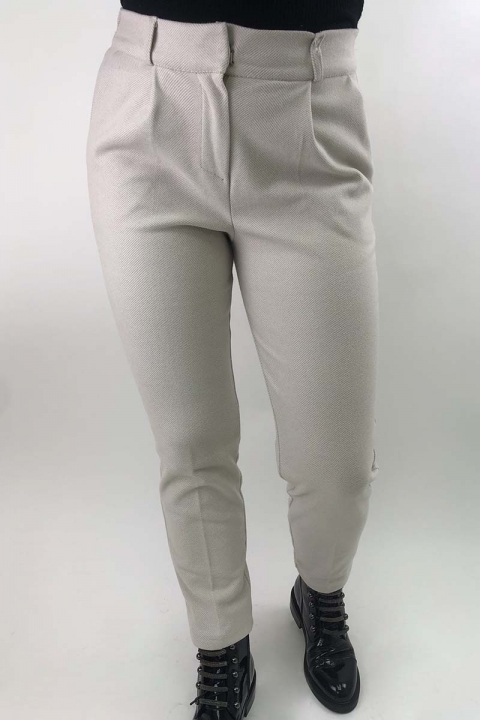 Светлые теплые брюки из твида - 1356-1 - купить в Украине | Интернет магазин LUREX