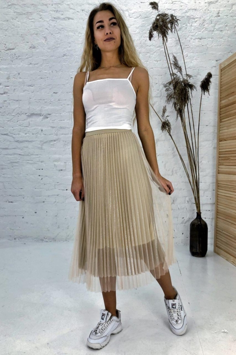 Трехслойная юбка плиссе из фатина люрекс - 9005-2 - купить в Украине | Интернет магазин LUREX
