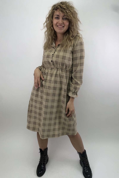 Вельветовое платье в клетку-шотландку - 610-5 - купить в Украине | Интернет магазин LUREX