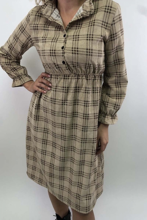 Вельветова сукня в клітку-шотландку - 610-5 - купити в Україні | Інтернет магазин LUREX