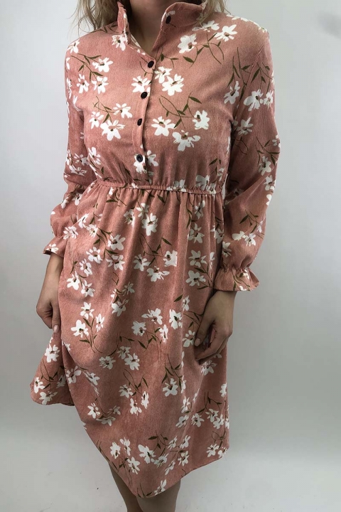 Вельветова сукня з квітковим принтом акварель - 610-7 - купити в Україні | Інтернет магазин LUREX
