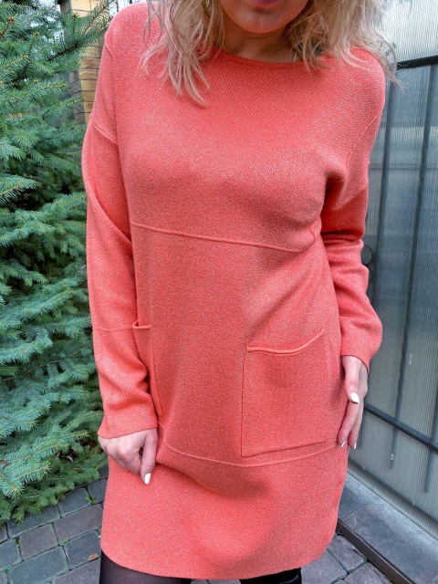 Платье-туника люрекс рубчики и карманы - 9240 - купить в Украине | Интернет магазин LUREX