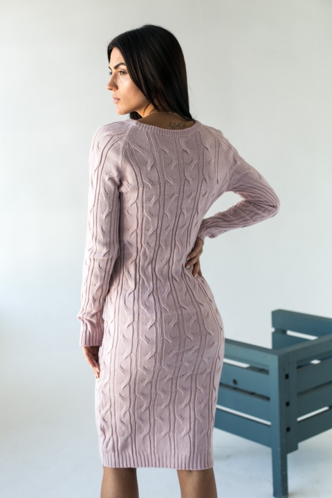 Вязанное платье длины миди с красивой объемной вязкой - 38400 - купить в Украине | Интернет магазин LUREX