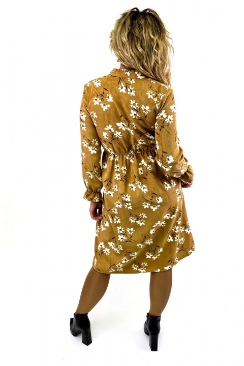 Платье в мелкий рубчик с акварельными цветами - 610-9 - купить в Украине | Интернет магазин LUREX