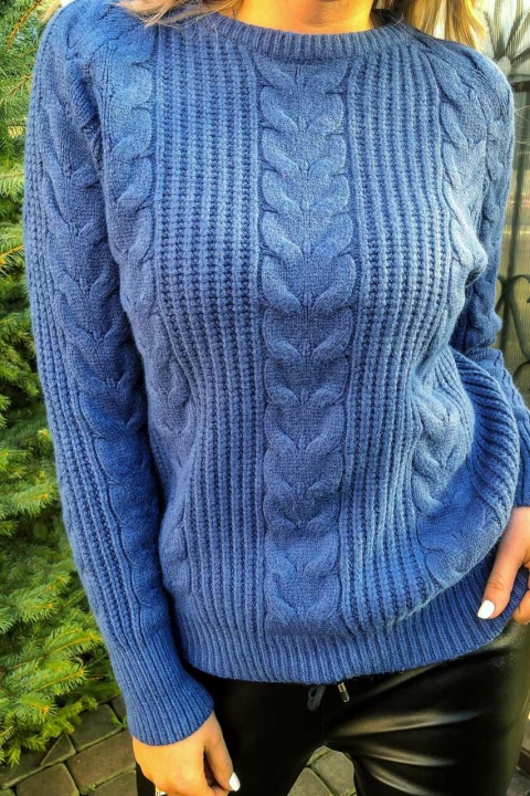 Трендовый свитер с косами фасона oversize - 9148 - купить в Украине | Интернет магазин LUREX