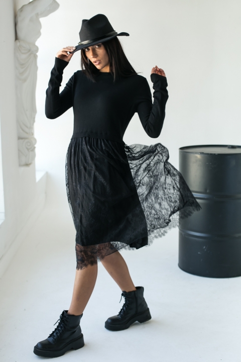 Сукня зі спідницею з дорогого мережива - 97361 - купити в Україні | Інтернет магазин LUREX