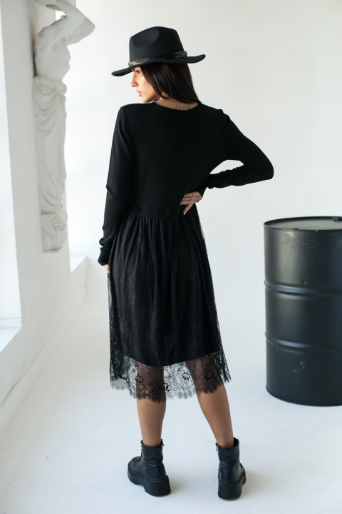 Платье с юбкой из дорогого кружева - 97361 - купить в Украине | Интернет магазин LUREX