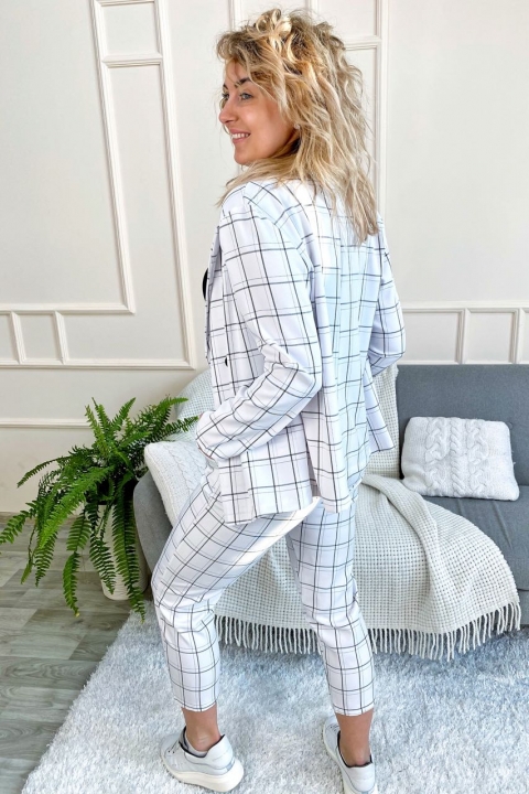 Костюм в клетку укороченные брюки и пиджак - 8991-6 - купить в Украине | Интернет магазин LUREX