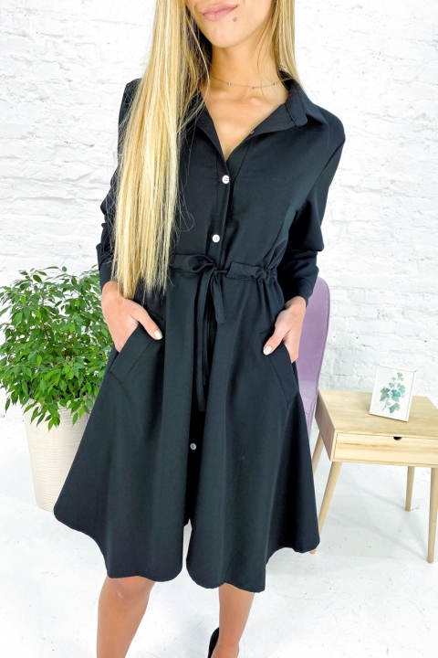 Платье рубашка с ассиметричным низом и завязкой на талии - 536 - купить в Украине | Интернет магазин LUREX