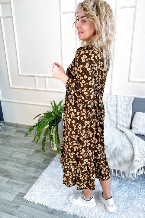 Роскошное платье миди в цветочный принт - 0952 - купить в Украине | Интернет магазин LUREX