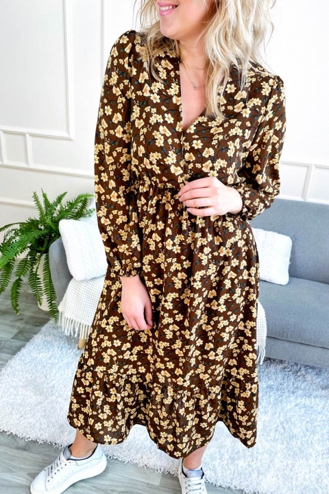 Розкішна сукня міді в квітковий принт - 0952 - купити в Україні | Інтернет магазин LUREX