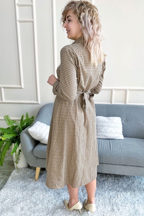 Платье рубашка длины миди принт клетка - 987 - купить в Украине | Интернет магазин LUREX