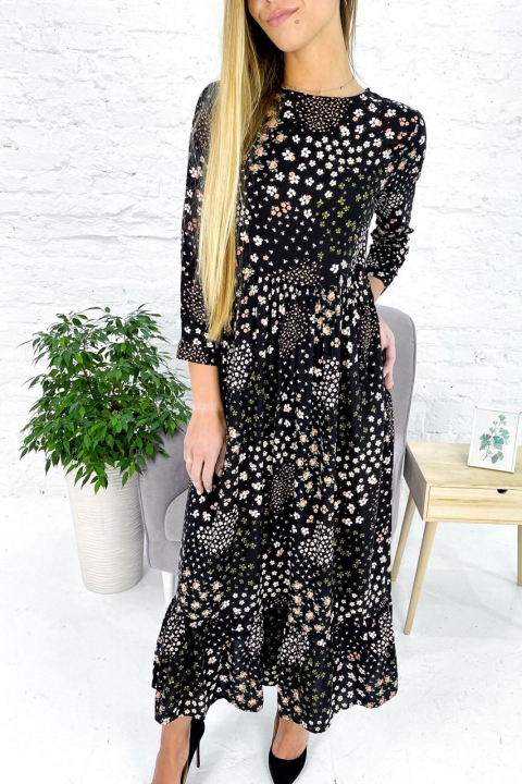 Длинное платье с актуальным флористическим принтом - 9857 - купить в Украине | Интернет магазин LUREX