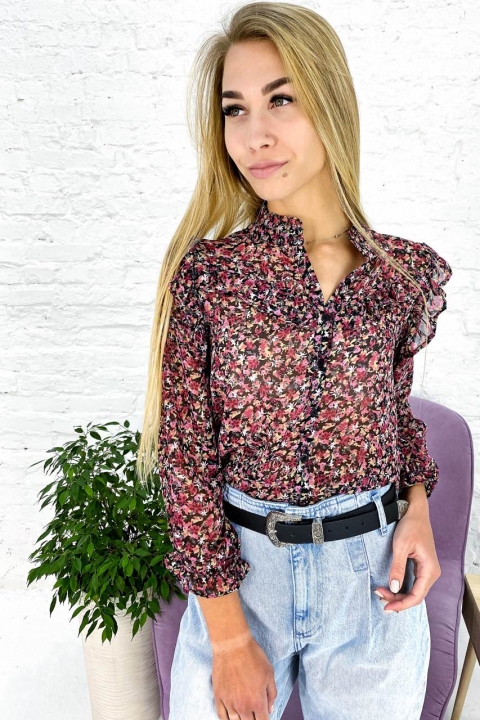 Ніжна шифонова блузка з рюшами - 9826 - купити в Україні | Інтернет магазин LUREX