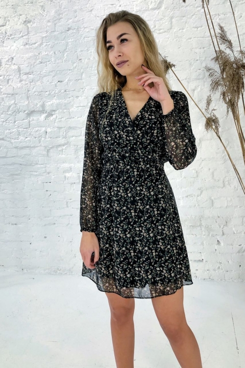 Романтическое платье с поясом и флористическим принтом - 2933 - купить в Украине | Интернет магазин LUREX