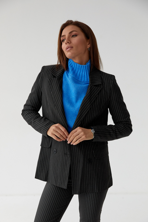 Актуальный костюм в полоску пиджак и брюки - 8253-26 - купить в Украине | Интернет магазин LUREX