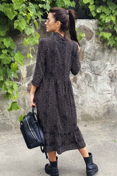 Шикарна сукня міді з коміром бантом - 9910 - купити в Україні | Інтернет магазин LUREX