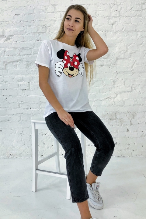 Молодіжна футболка з Мінні і бантик - 1506-2 - купити в Україні | Інтернет магазин LUREX