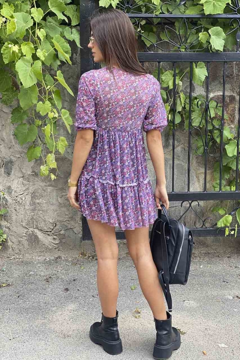 Мила сукня-туніка з воланами і квітковим принтом - 2091 - купити в Україні | Інтернет магазин LUREX
