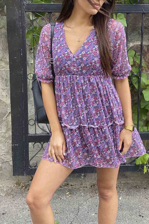 Мила сукня-туніка з воланами і квітковим принтом - 2091 - купити в Україні | Інтернет магазин LUREX