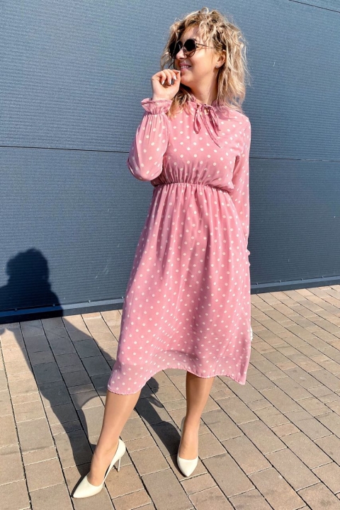 Мила шифонова сукня міді в горох - 2018-1 - купити в Україні | Інтернет магазин LUREX
