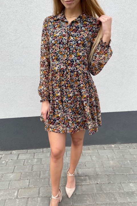 Стильна сукня з шифону в принт квіти - 30356 - купити в Україні | Інтернет магазин LUREX