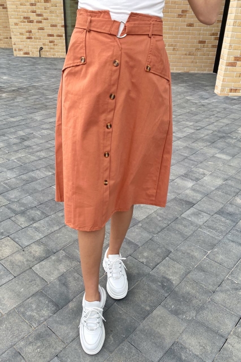 Летняя юбка миди с оригинальным поясом - 856 - купить в Украине | Интернет магазин LUREX
