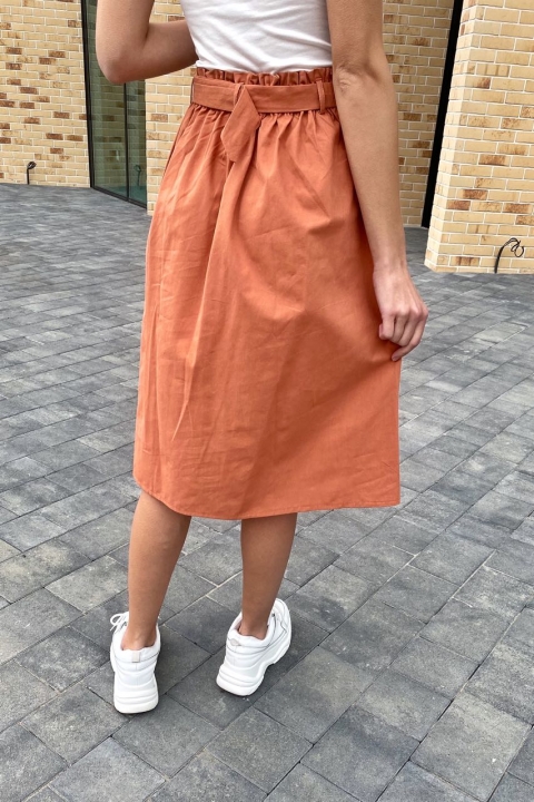 Летняя юбка миди с оригинальным поясом - 856 - купить в Украине | Интернет магазин LUREX