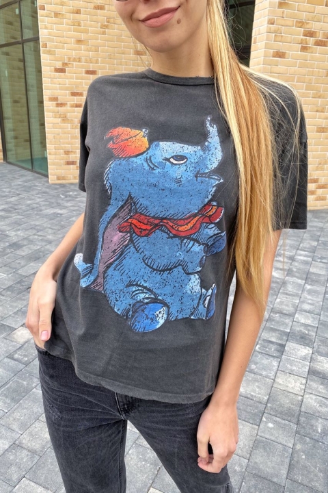 Модная футболка с принтом слона Дамбо - 6979-1 - купить в Украине | Интернет магазин LUREX