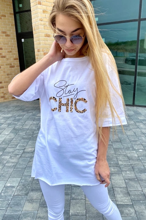 Длинная футболка женская Stay Chic - 10021 - купить в Украине | Интернет магазин LUREX
