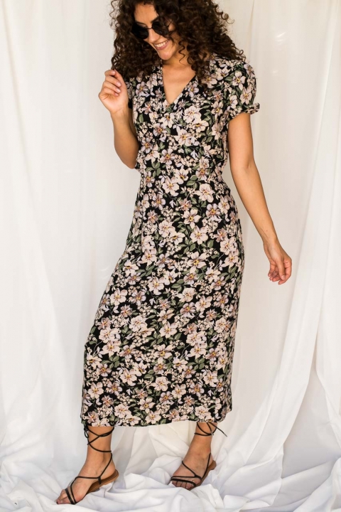 Красивое платье длинное в цветочный принт - 9948-1 - купить в Украине | Интернет магазин LUREX