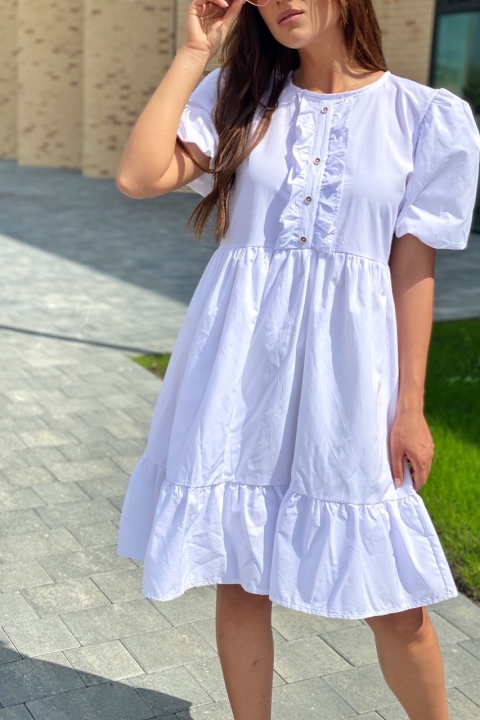 Модна літня сукня з об'ємними рукавами-ліхтариками- 1087-1 - купити в Україні | Інтернет магазин LUREX