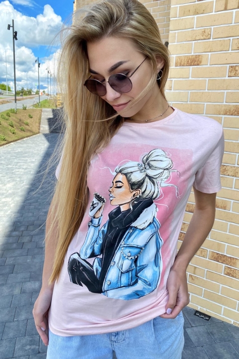 Длинная футболка женская с модным принтом - 3901 - купить в Украине | Интернет магазин LUREX