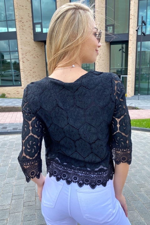 Стильна блузка з набивного мережива - 9315-2 - купити в Україні | Інтернет магазин LUREX