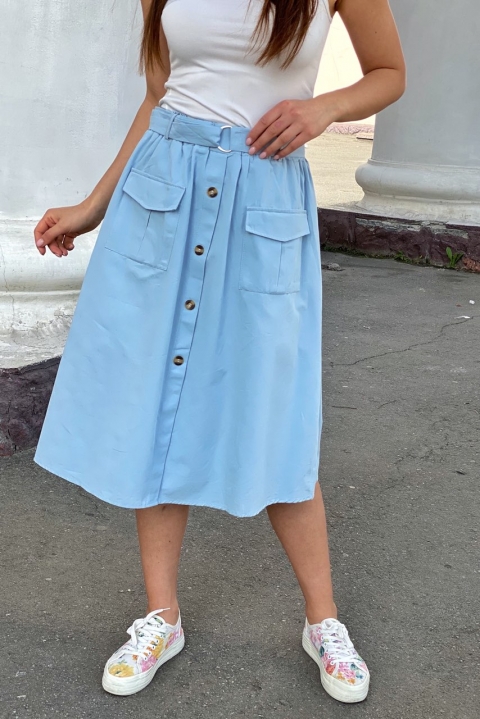 Модна спідниця-міді з накладними кишенями - 832-1 - купити в Україні | Інтернет магазин LUREX