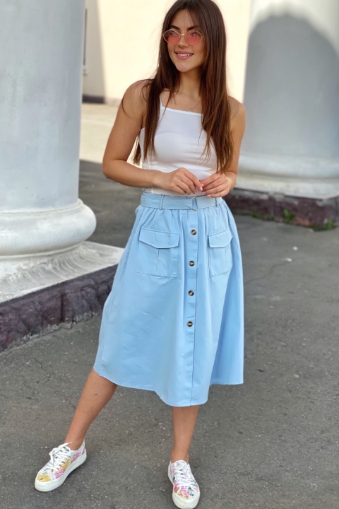 Модная юбка-миди с накладными карманами - 832-1 - купить в Украине | Интернет магазин LUREX
