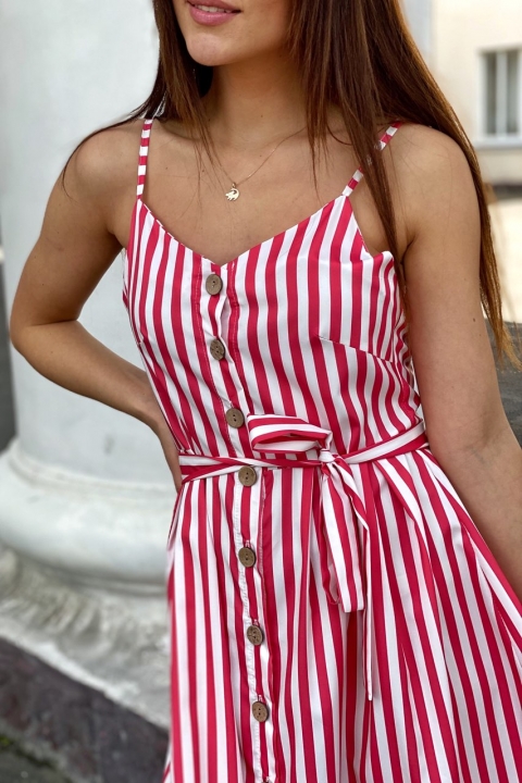 Смугастий сарафан жіночий з поясом - 718-1 - купити в Україні | Інтернет магазин LUREX
