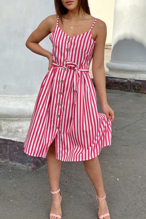 Полосатый сарафан женский с поясом - 718-1 - купить в Украине | Интернет магазин LUREX