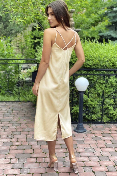 Платье-комбинация длины миди на тонких бретелях - 0905 - купить в Украине | Интернет магазин LUREX