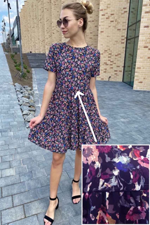 Квіткова літня сукня з невеликою вадою - j2015-2 - купити в Україні | Інтернет магазин LUREX