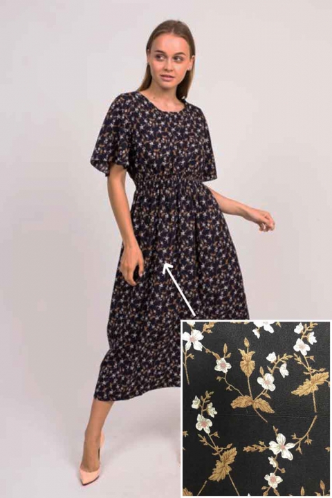 Сукня міді з високою талією в квіточку з невеликим дефектом