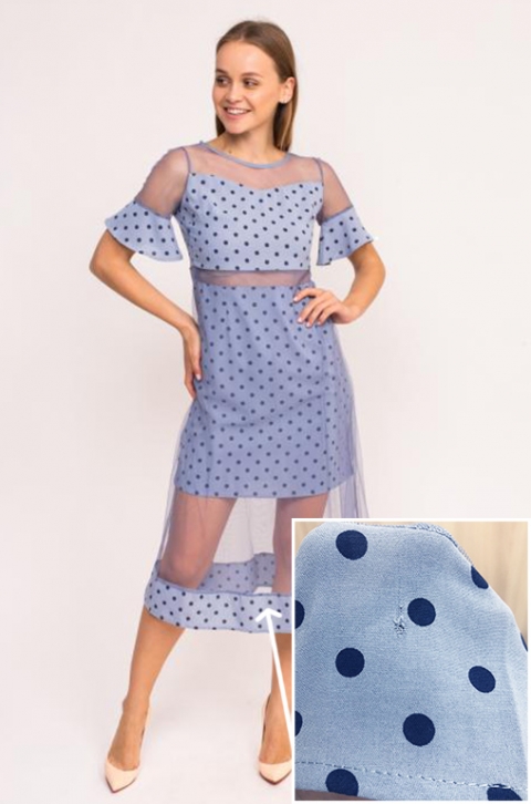 Цікава сукня в горох із маленькою похибкою - j6812-1 - купити в Україні | Інтернет магазин LUREX