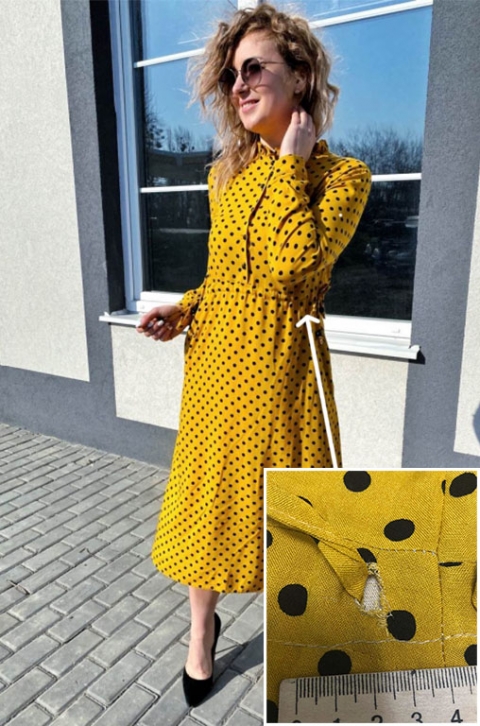 Платье миди в горох с дефектом - j9150 - купить в Украине | Интернет магазин LUREX